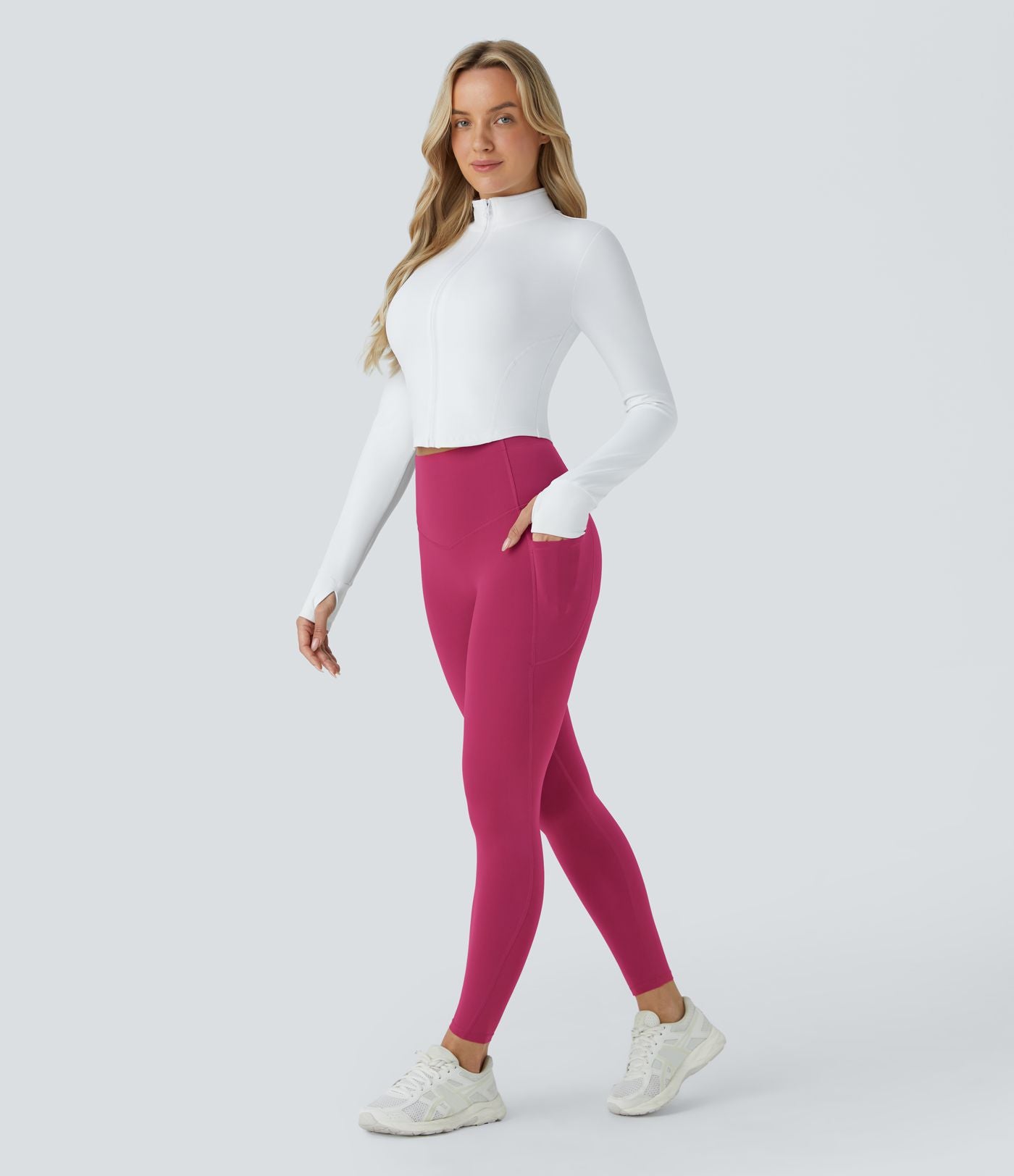Pink CurveLift shapewear tights tummy control butt lifting